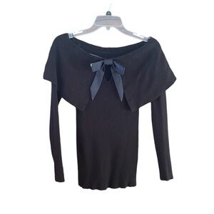 White House Black Market long sleeve top with bow back